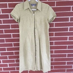 Light Dewy Green Button-Up Dress